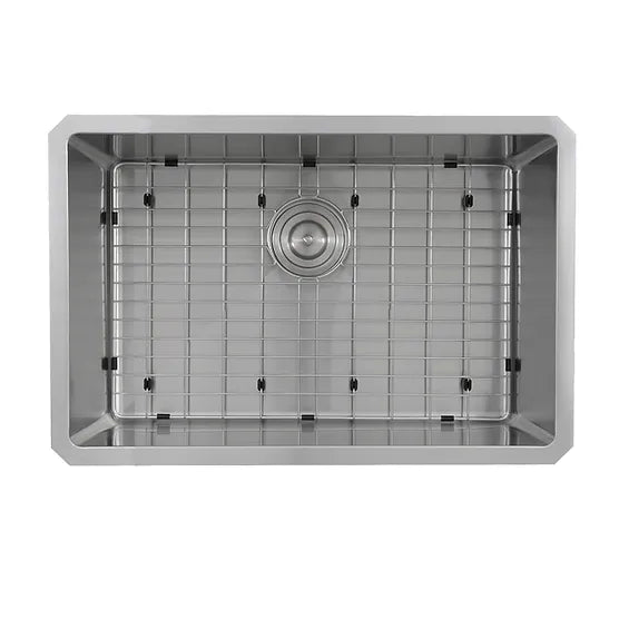 Nantucket Sink Pro Series SR2818-16 , Pro Series Rectangle Single Bowl Undermount Small Radius Corners Stainless Steel Kitchen Sink, 16 Gauge