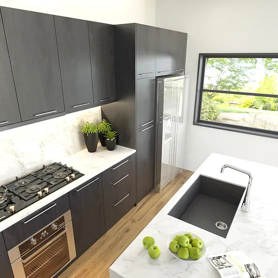 Nantucket Sink Plymouth PR3018-(W,BL,BR,TR,TI) , Large Single Bowl Undermount Granite Composite