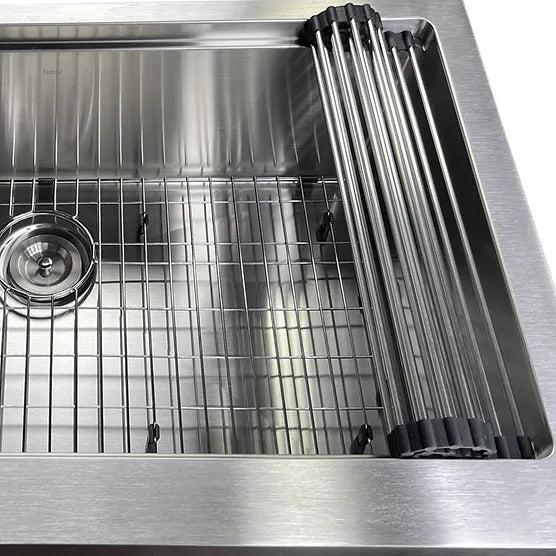 Nantucket Sink Pro Series AP-PS-3221-16 , 33 Inch Pro Series Single Bowl Farmhouse Apron Front Stainless Steel Kitchen Sink