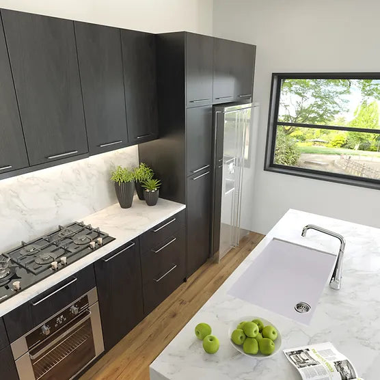 Nantucket Sink Plymouth PR3018-(W,BL,BR,TR,TI) , Large Single Bowl Undermount Granite Composite