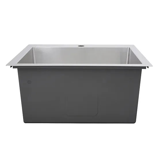 Nantucket Sink Pro Series SR2522-12-16 , 25" Pro Series Rectangle Single Bowl Dualmount Small Radius Corners Stainless Steel Kitchen Sink