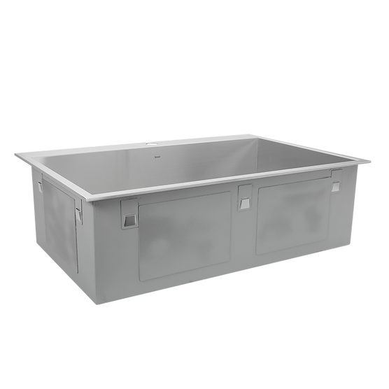 Nantucket Sink Pro Series ZR3322-S-16 , 33 Inch Large Rectangle Single Bowl Self Rimming Zero Radius Stainless Steel Drop In Kitchen Sink