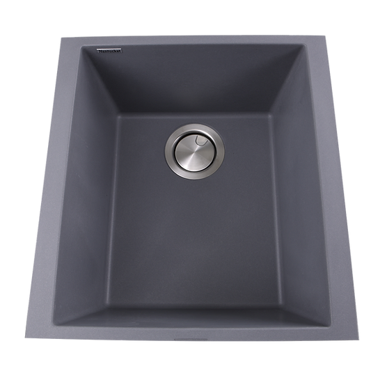 Nantucket Sink Plymouth PR1716-(BL,BR,TI,TR,W) 17" Single Bowl Undermount Granite Composite Bar-Prep Sink