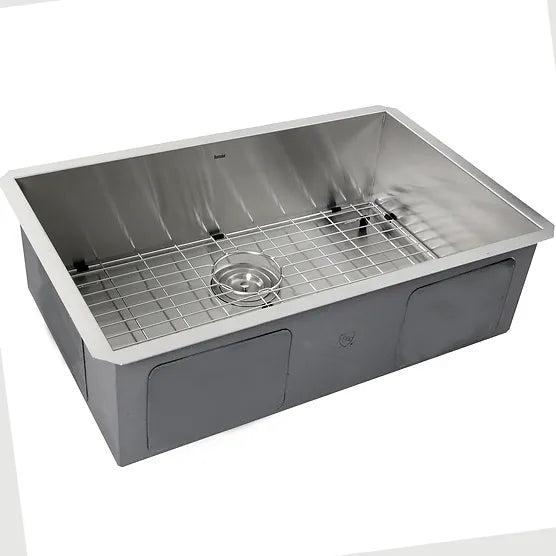 Nantucket Sink Pro Series ZR2818-16 , 28 Inch Pro Series Large Rectangle Single Bowl Undermount Zero Radius Stainless Steel Kitchen Sink