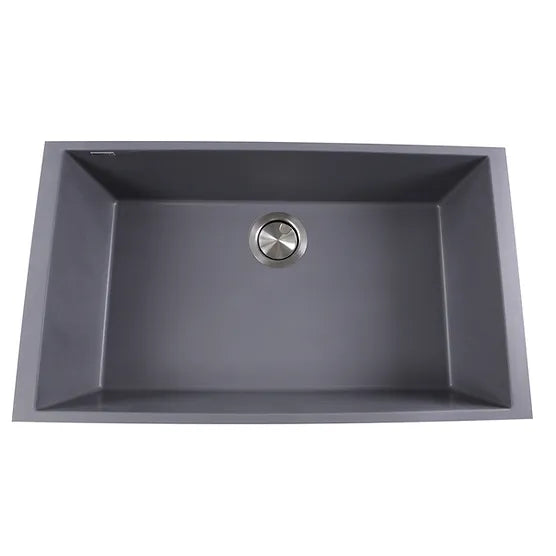 Nantucket Sink Plymouth PR3018-(W,BL,BR,TR,TI) , Large Single Bowl Undermount Granite Composite