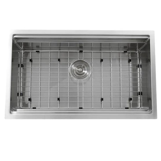 Nantucket Sink Prep Station SR-PS-3220-16 , 32 Inch Professional Prep Station Small Radius Undermount Stainless Kitchen Sink with Accessories