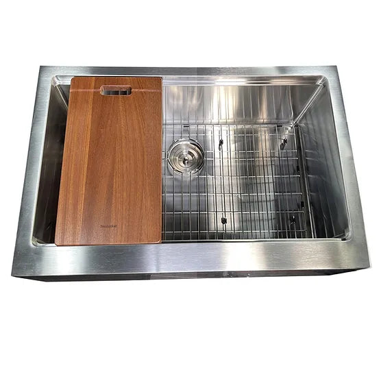 Nantucket Sink Pro Series AP-PS-3221-16 , 33 Inch Pro Series Single Bowl Farmhouse Apron Front Stainless Steel Kitchen Sink