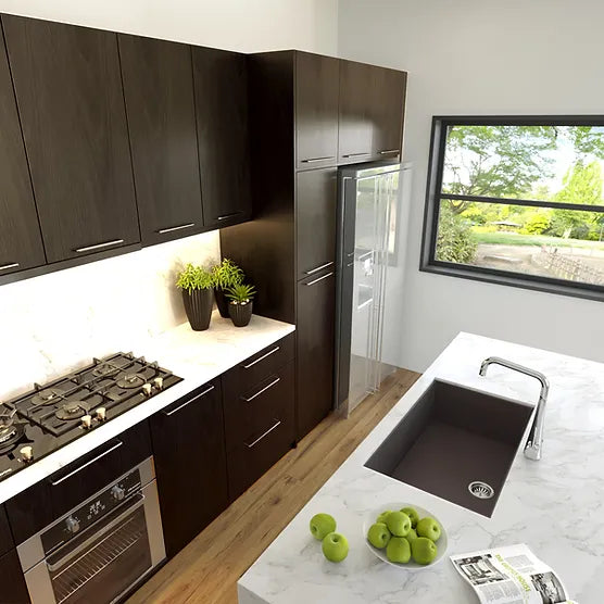 Nantucket Sink Plymouth PR3018-(W,BL,BR,TR,TI) , Large Single Bowl Undermount Granite Composite