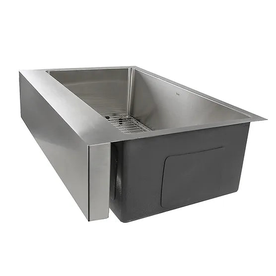 Nantucket Sink Pro Series EZApron33-9 , "Patented" Design Pro Series Single Bowl Undermount Stainless Steel Kitchen Sink with 7 Inch Apron Front