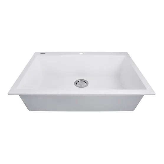 Nantucket Sink Plymouth PR3020-DM-(BL,S,W) , Large Single Bowl Dualmount Granite Composite