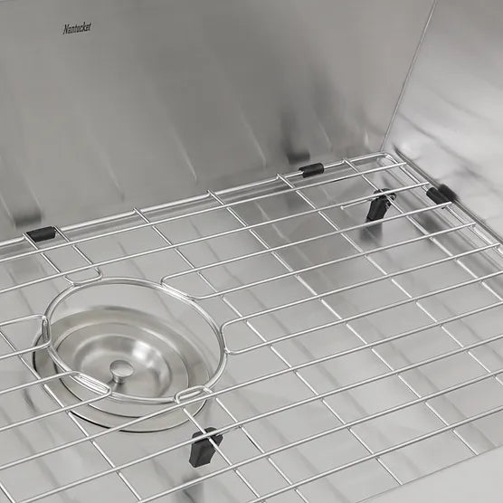 Nantucket Sink Pro Series ZR2818-8-16 , 28 Inch Pro Series Large Rectangle Single Bowl Undermount Zero Radius Stainless Steel Kitchen Sink, 8 Inch Deep