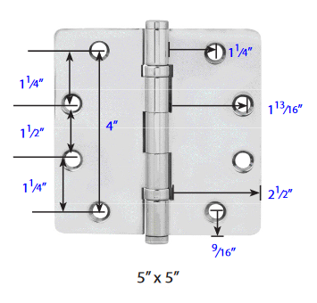 Emtek - Solid Brass Hinges - Heavy Duty Ball Bearing Hinges (Pairs)