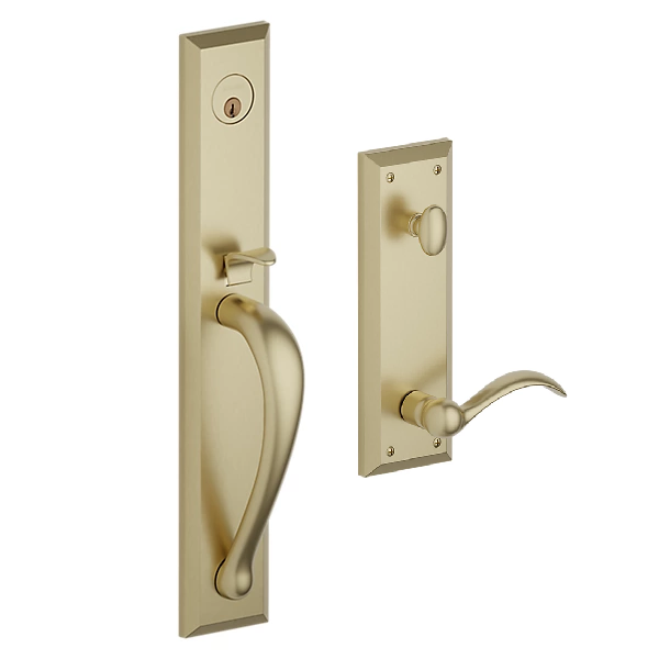 Baldwin - Estate Collection - Tubular Entry Handlesets - Cody Full Escutcheon Emergency Egress Handleset w/ 5452V Beavertail Lever