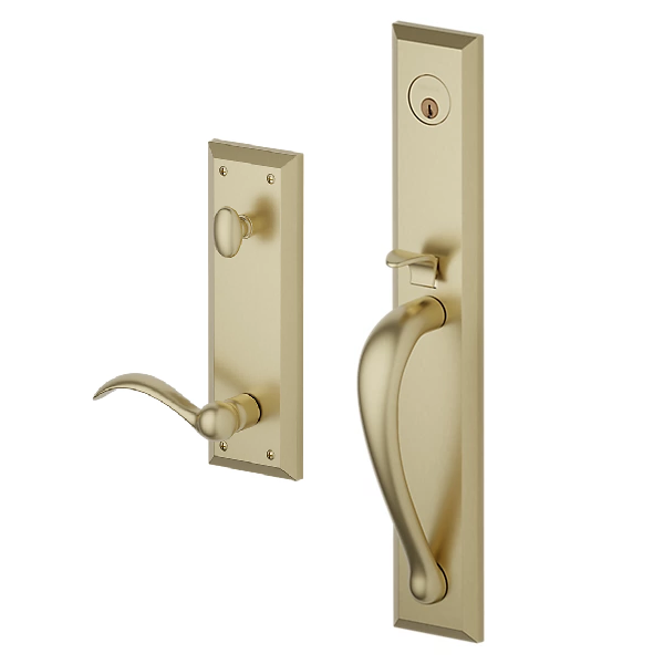 Baldwin - Estate Collection - Tubular Entry Handlesets - Cody Full Escutcheon Emergency Egress Handleset w/ 5452V Beavertail Lever
