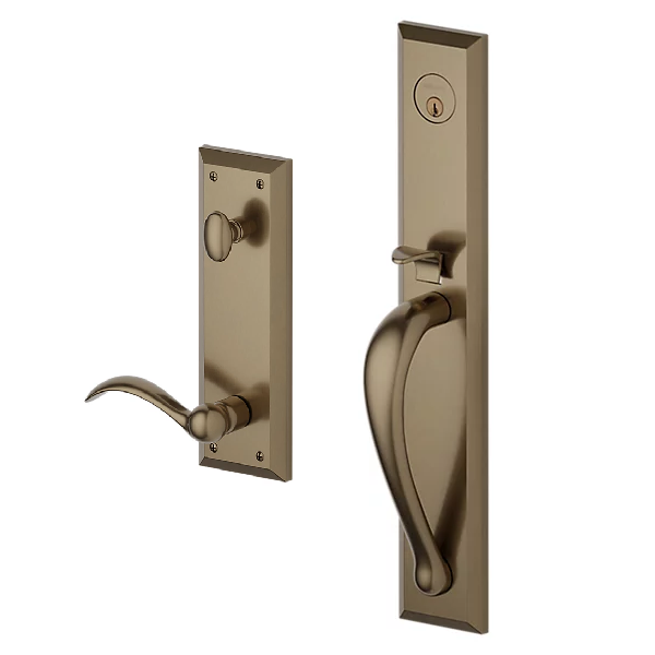 Baldwin - Estate Collection - Tubular Entry Handlesets - Cody Full Escutcheon Emergency Egress Handleset w/ 5452V Beavertail Lever