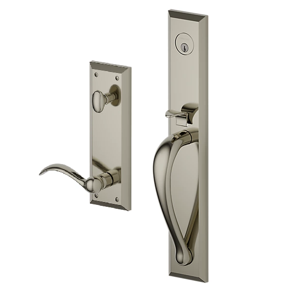 Baldwin - Estate Collection - Tubular Entry Handlesets - Cody Full Escutcheon Emergency Egress Handleset w/ 5452V Beavertail Lever