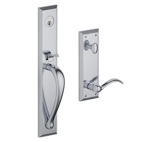Baldwin - Estate Collection - Tubular Entry Handlesets - Cody Full Escutcheon Emergency Egress Handleset w/ 5452V Beavertail Lever