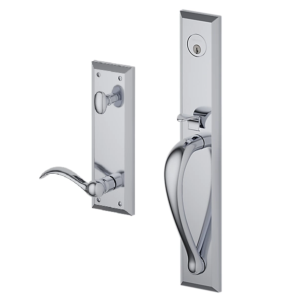 Baldwin - Estate Collection - Tubular Entry Handlesets - Cody Full Escutcheon Emergency Egress Handleset w/ 5452V Beavertail Lever