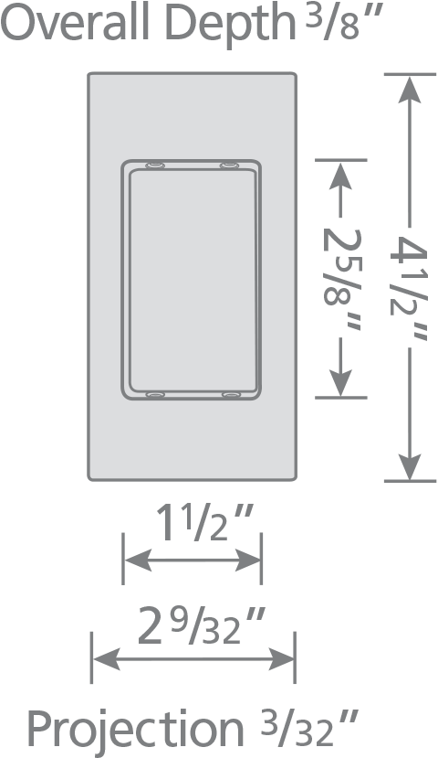 Omnia - Pocket Door Flushcups - 7036 Modern Rectangular Flush Cup