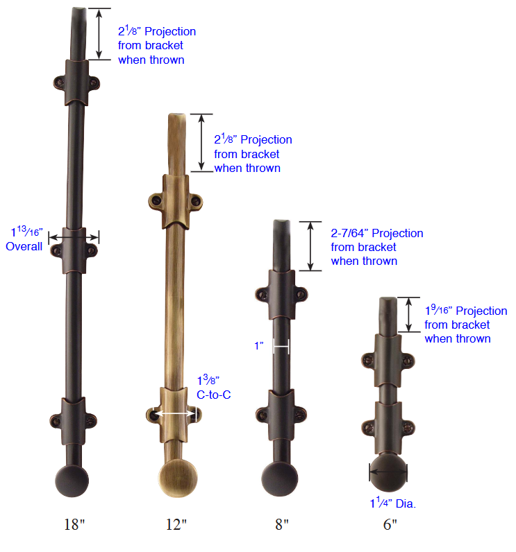 Emtek - Door Accessories - Surface Bolt