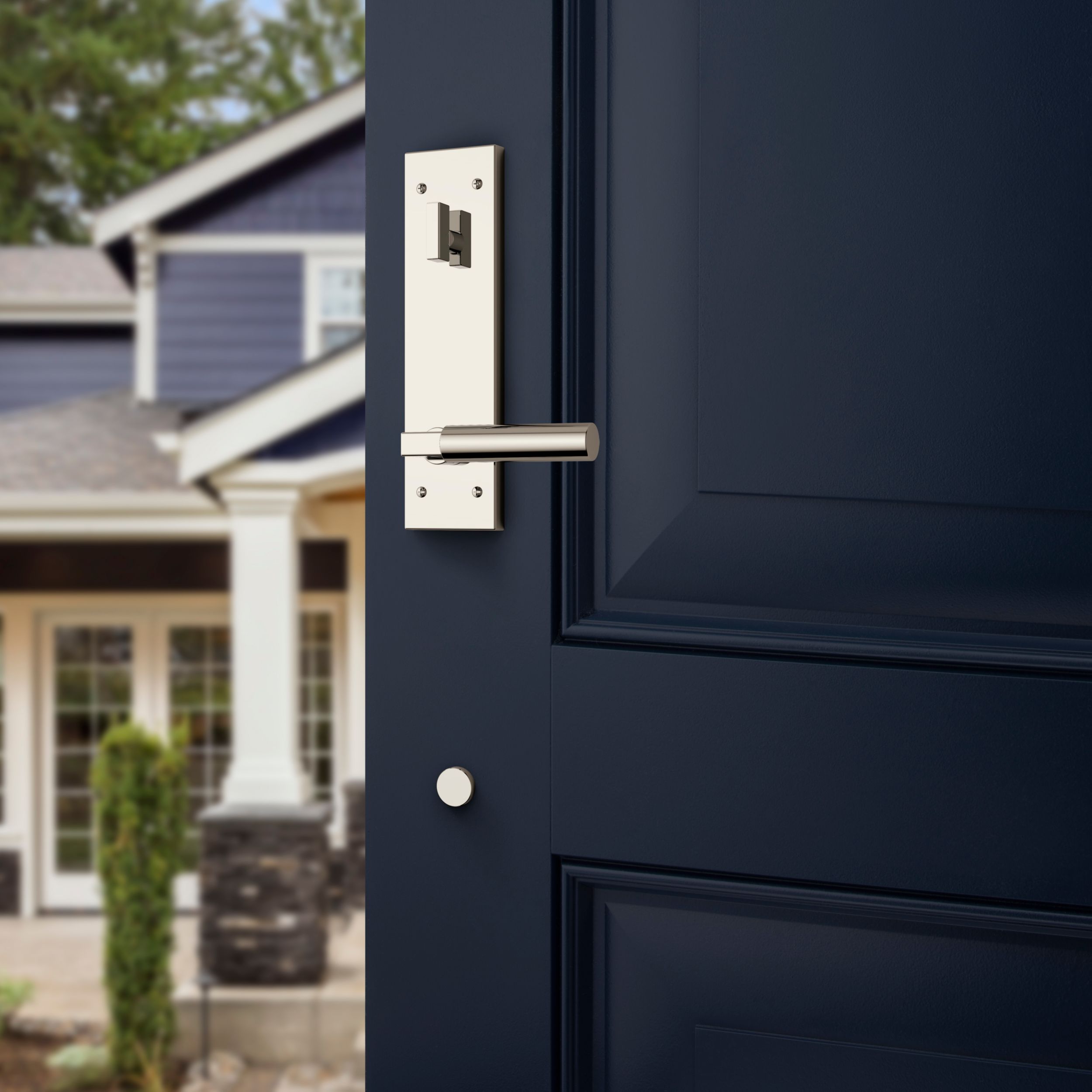 Baldwin - Estate Collection - Tubular Entry Handlesets - Gramercy Full Escutcheon Emergency Egress Handleset w/ L029 Gramercy Lever