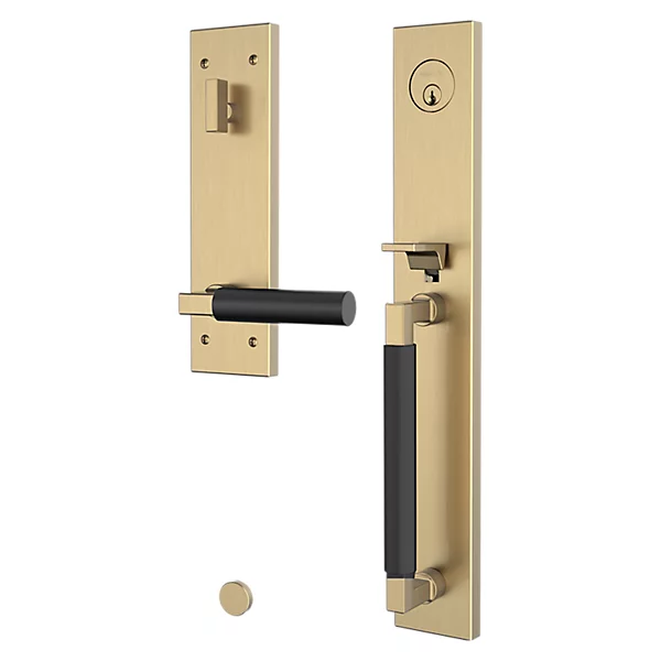 Baldwin - Estate Collection - Tubular Entry Handlesets - Gramercy Full Escutcheon Emergency Egress Handleset w/ L029 Gramercy Lever