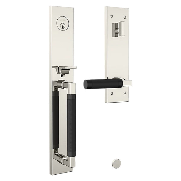 Baldwin - Estate Collection - Tubular Entry Handlesets - Gramercy Knurled Full Escutcheon Emergency Egress Handleset w/ L030 Gramercy Knurled Lever