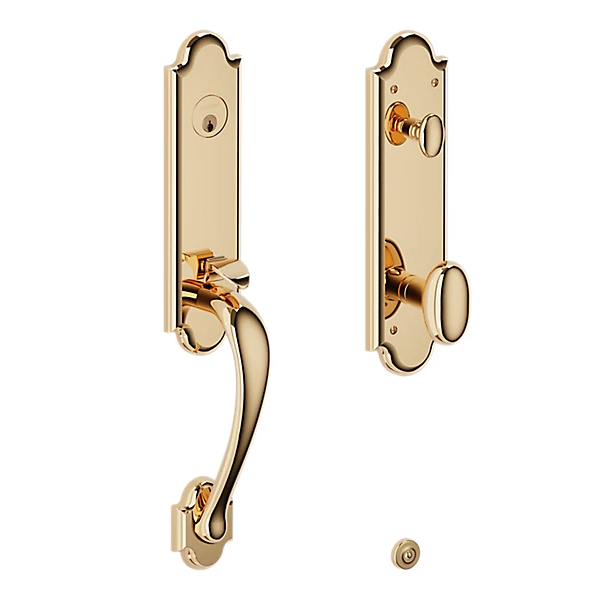 Baldwin - Estate Collection - Tubular Entry Handlesets - Boulder 3/4 Escutcheon Emergency Egress Handleset w/ 5024 Oval Knob