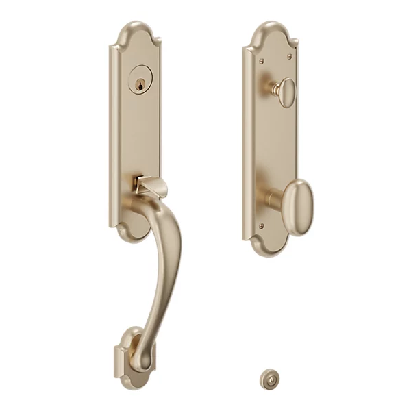 Baldwin - Estate Collection - Tubular Entry Handlesets - Boulder 3/4 Escutcheon Emergency Egress Handleset w/ 5024 Oval Knob