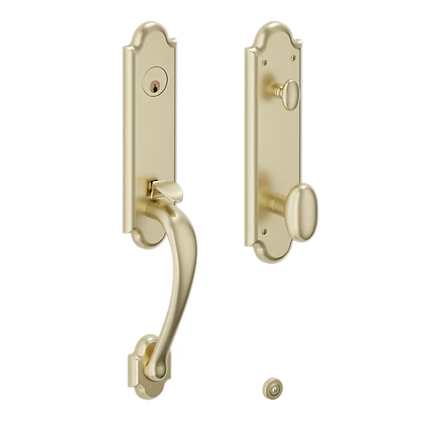 Baldwin - Estate Collection - Tubular Entry Handlesets - Boulder 3/4 Escutcheon Emergency Egress Handleset w/ 5024 Oval Knob