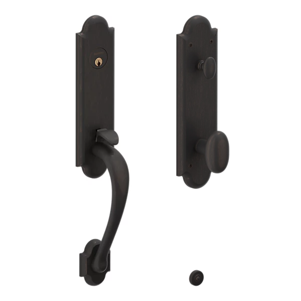 Baldwin - Estate Collection - Tubular Entry Handlesets - Boulder 3/4 Escutcheon Emergency Egress Handleset w/ 5024 Oval Knob