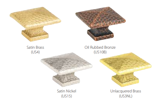 Emtek - Arts & Crafts Collection - Square Dimpled Cabinet Knob