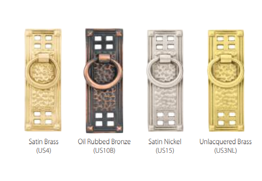 Emtek - Arts & Crafts Collection - Hammered Vertical Ring Pull