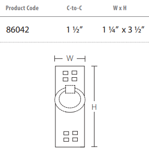 Emtek - Arts & Crafts Collection - Hammered Vertical Ring Pull