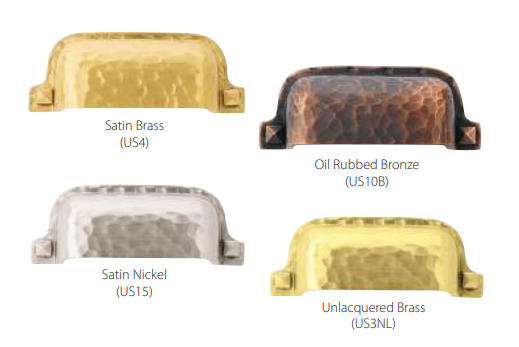 Emtek - Arts & Crafts Collection - Hammered Bin Cup Pull