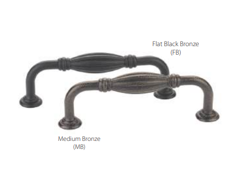 Emtek - Tuscany Bronze Collection - Tuscany Bronze Fluted Cabinet Pull