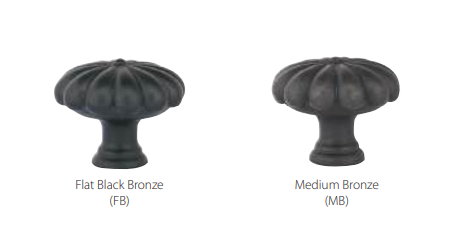 Emtek - Tuscany Bronze Collection - Tuscany Bronze Fluted Round Cabinet Knob
