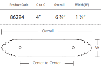 Emtek - Ribbon & Reed Collection - Backplate For Cabinet Pull