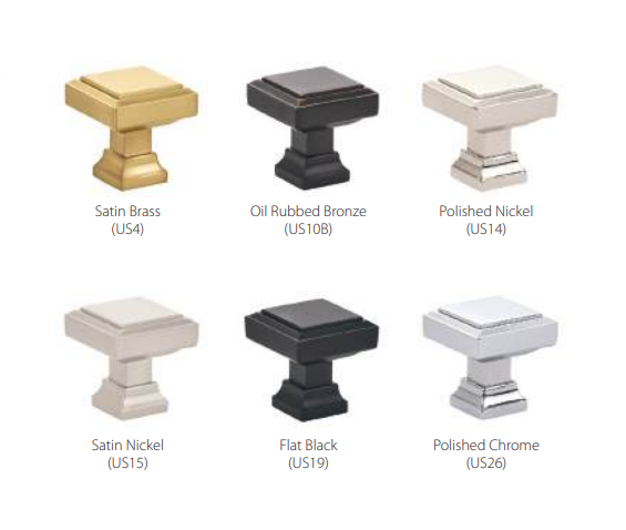Emtek - Geometric Collection - Geometric Square Cabinet Knob