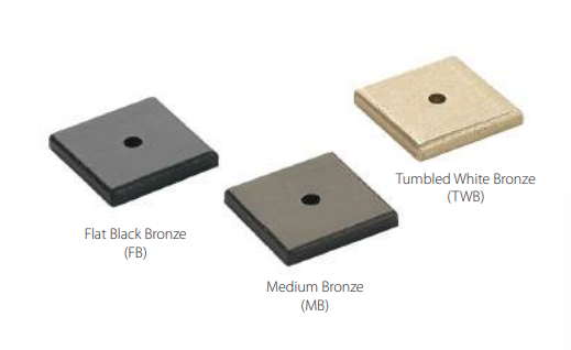 Emtek - Sandcast Bronze Collection - Square Backplate For Cabinet Knob