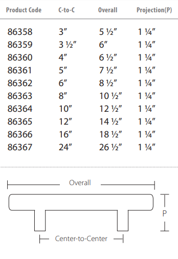 Emtek - Contemporary Collection - Bar Cabinet Pull