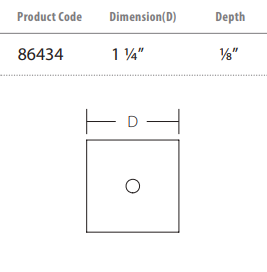 Emtek - Art Deco Collection - Square Backplate For Cabinet Knob