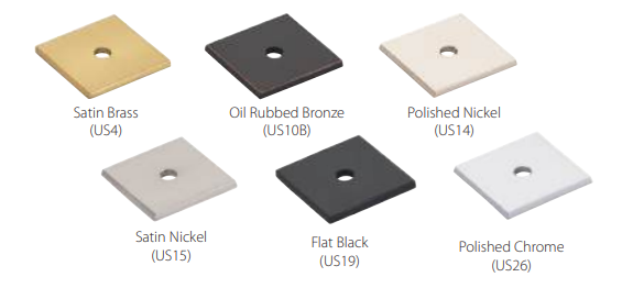 Emtek - Art Deco Collection - Square Backplate For Cabinet Knob