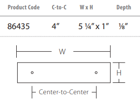 Emtek - Art Deco Collection - Rectangular Backplate For Cabinet Pull