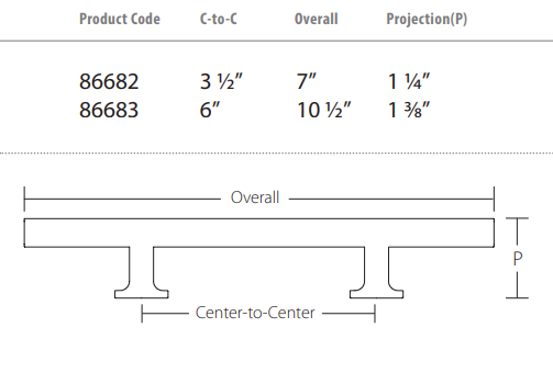 Emtek - Urban Modern Collection - Freestone Extended Cabinet Pull