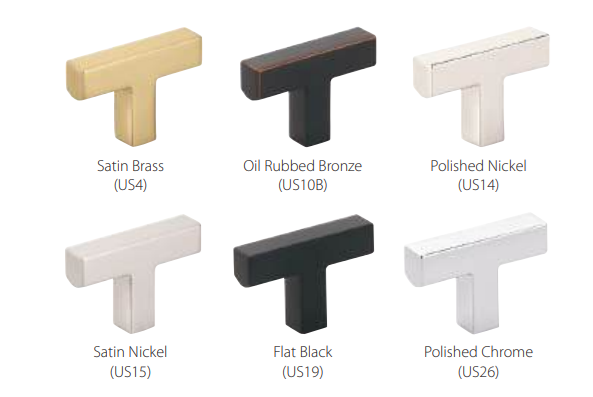 Emtek - Modern Rectangular Collection - Warwick T-Knob Cabinet Knob