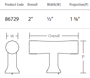 Emtek - Art Deco Collection - Tribeca T-Knob Cabinet Knob