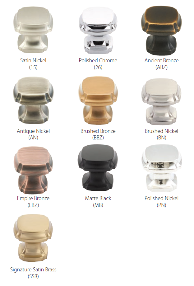 Schaub and Company - Empire Collection - Square Cabinet Knob