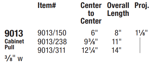 Omnia - Ultima I - 9013 Cabinet Pull