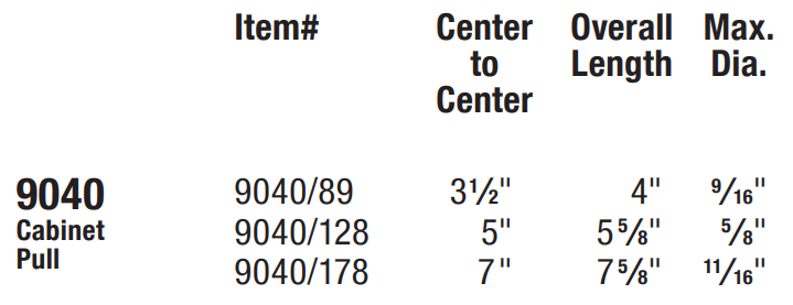 Omnia - Traditions - 9040 Cabinet Pull